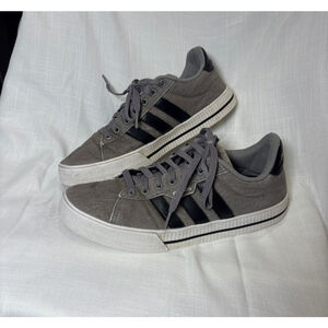 ADIDAS Daily 3.0 Mens Grey Canvas with Black Stripes sz 8.5